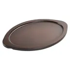 image of Winco CASG-13OUL Oval Platter Underliner, 15-7/10" x 11" x 3/4" Wood, Contoured Handles - 1/Each