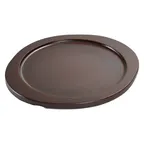 image of Winco CASG-9RUL - Round Sizzle Platter Underliner, 11" Diameter, Wood Underliner, Dual Handles - 1/Each
