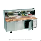 image of La Rosa Refrigeration 2093-PTB 93" 3-Section Refrigerated Pizza Prep Table w/ 3 Doors, 12 1/3 Size Pans