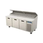 image of Randell 8383N-290-PCB 83" 3-Section Refrigerated Pizza Prep Table w/ 3 Doors, 23.55 cu. ft.