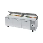 image of Randell 8383N-290 83" 3-Section Refrigerated Pizza Prep Table w/ 3 Doors, 23.55 cu. ft.