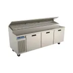 image of Randell 8395N-290-PCB 95" 3-Section Refrigerated Pizza Prep Table w/ 3 Doors, 28.18 cu. ft.