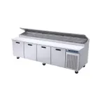 image of Randell 84111N-290-PCB 111" 4 Doors Refrigerated Pizza Prep Table, 32.81 cu. ft.