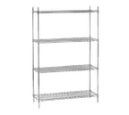 image of Advance Tabco ECP-34-X 34"H Chrome Plated Heavy Duty Stationary Wire Shelving Post with Adjustable Feet, NSF Certified