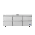 image of Atosa USA AUR72D6 75.625" 6-Drawer Undercounter Refrigerator, Stainless Steel, 18.9 cu. ft.