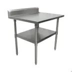 image of BK Resources CVTR5-3024 30" Open Base Work Table with Undershelf - 5" Backsplash / 16 Gauge Top