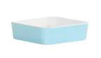 image of Cal-Mil 24130-8-127BOWL Bento Sushi Box, Square 8.25"x8.25"x2" Ocean Blue Plastic, Dishwasher Safe