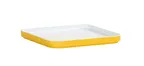 image of Cal-Mil 24130-8-42PLATE Bento Sushi Box, Square 8.25" x 8.25" x 1" Yellow Plastic, Safe - 1/Each