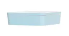 image of Cal-Mil 24131-10-127BOWL Bento Sushi Box, Square 10.5"W x 10.5"D x 2"H, Ocean Blue Melamine Plastic