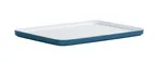image of Cal-Mil 24132-1410-111PLT Bento Sushi Box, 14" W x 10.5" D x 1" H, Stone Blue Melamine, Safe