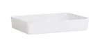 image of Cal-Mil 24132-1410-15BOWL Bento Sushi Box, Rectangular White Melamine, 14"W x 10-1/2"D x 3"H, Plastic