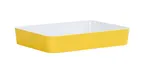 image of Cal-Mil 24132-1410-42BOWL Sushi Box, 14"W x 10.5"D x 3"H, Yellow Melamine, Dishwasher Safe
