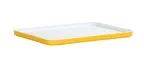 image of Cal-Mil 24132-1410-42PLT Bento Box, Rectangular 14"W x 10.5"D x 0.5"H Plate, Yellow Melamine