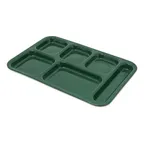image of Carlisle 4398808 Rectangular Compartment Tray, 14.5"L x 10"W, 6 Compartments, Melamine, Forest Green