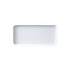 image of GET MMP-1306W Rectangular Melamine Platter, 13" x 6" x 1" White, Durable Plastic Serving Tray