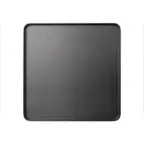image of GET MMP-1414K - 14" Square Plastic Platter, Black Melamine, 14" x 14" x 1" Durable Serving Tray