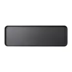 image of GET MMP-1806K Rectangular Melamine Platter, 18" L x 6" W x 1" H, Black Plastic Serving Tray