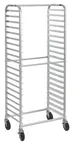image of Hubert 18223 Kratos Side Load Bun Pan Rack, 18"W x 28-1/4"D x 69"H, 20-Pan Capacity, 18-Gauge Aluminum, Freezer Safe, 4 Swivel Casters (2 Locking), NSF