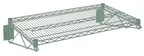 image of Hubert 24224 Wire Shelving Unit, 24" x 36", 360 lb Capacity, Green Epoxy Coated, NSF Certified, Wall Mount