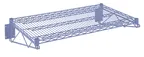 image of Hubert 33147 CenPro Wall Mount Wire Shelf, 24" x 36", 360 lb, Blue Epoxy Coated, NSF Certified