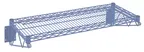 image of Hubert 44699 Wall Mount Wire Shelving Unit, 14" x 36", 360 lb, Blue Epoxy Finish, NSF Certified