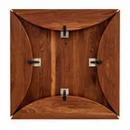 image of JustChair TTSWRE12-36/51-RWAL Square Wood Table Top, 36" x 36" (51" Radius), 1.25" Solid German Beech, Eased Edge, Rustic Walnut Polyurethane, Steel Cleats & Drop Leaf Hardware, 90° Sharp Corners