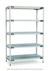 image of Metro 5X577GX3 MetroMax® i Starter Polymer Shelving Unit, 72"W x 24"D x 74"H, 750 lb per Shelf, 2000 lb Unit Capacity, 5 Open Grid Polymer Shelves with 304 Stainless Steel Corners, Removable Mats, 4 Posts, Microban Antimicrobial, NSF