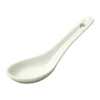 image of Winco ASS-55-AW - Porcelain Soup Spoon, 5" Length, 5-1/2" x 2" x 1/2" American White, 1 Dozen
