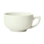 image of Winco BCC-14-AW - 14 oz American White Porcelain Cup, 4"5 x 4"5 x 2"5, Stackable, 13-16 oz - 1 Dozen