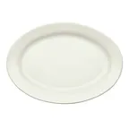 image of Winco BPO-20-AW Oval Porcelain Platter, 20" x 13-3/4" Rolled Edge, American White Dinnerware