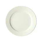image of Winco BPR-12RE-AW China Plate – 12" Round Porcelain Plate, American White, Rolled Edge - 1 Dozen