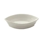 image of Winco DBS-2-AW - 2 oz White Porcelain Boat‑Shape Sauce Dish, 2‑3/8"W x 4‑1/2"D x 1‑1/4"H - 1 Dozen