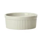 image of Winco FRR-8-AW - 8 oz American White Porcelain Ramekin Sauce Cup, 4"x4"x1.5", Fluted, - 1 Dozen