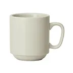 image of Winco MMC-10-AW China Mug, 10-Ounce Porcelain, White, 3-1/4"W x 3-1/4"D x 3-1/2"H, Stackable - 1 Dozen