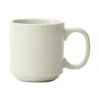 image of Winco MMC-12-AW China Mug, 12‑Ounce Porcelain, White, 3.25"W x 3.25"D x 3.63"H, Stackable - 1 Dozen