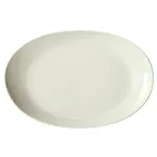 image of Winco OKP-1275PL-AW Oval China Platter, 12"¾ x 10"¼ x 1½" Porcelain, American White Finish - 1 Dozen