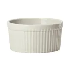 image of Winco SBR-16-AW - 16 oz White Porcelain Souffle Bowl, Round, 4"5 x 4"5 x 2"5, Fluted - 1 Dozen