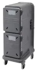 image of Cambro PCU800HP615 Pro Cart Ultra Electric Food Pan Carrier, 21.9"W x 34"D x 59"H, 8-Deep GN 1/1 Pans, Touch Screen, Front Loading, 1 Hot & 1 Passive Compartment, Nylon Latches, 4" Casters (2 Locking), 115V, 507W