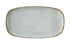 image of Yanco IB-213 Iris Blue Oval China Plate, 12.875" x 7" x 1", Dishwasher & Microwave Safe - 1 Dozen