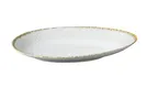 image of Yanco IB-313 Iris Blue Oval China Plate, 13"¾ x 8"¼ x 2"⅛ Dishwasher and Microwave Safe - 1 Dozen