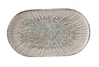 image of Yanco LE-215 - Oval China Plate 15.5" x 9" x 1", White Brown, Dishwasher Microwave Safe - 1 Dozen