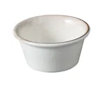 image of Yanco LE-303 - Sauce Dish, 3 1/8" x 1 1/2", 3 Oz, White & Brown China, Dishwasher Safe - 1 Dozen