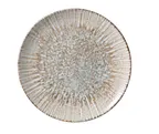 image of Yanco LE-710 Round China Plate, 10"¼ Diameter, White/Brown, Dishwasher & Microwave Safe - 1 Dozen