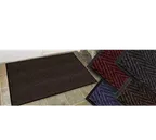 image of Cactus 1487M-R36 Chevron‑Rib Mat, 3" x 6", 3/8" Thick, Burgundy Polypropylene, Stain‑Resistant