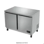 image of Asber AUTF-48-P 48" 2-Door Undercounter Freezer, Stainless Steel, 12 cu. ft.