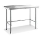image of Steel Works SWWTSOB-3048-2R-318 48" Open Base Work Table with Side & Rear Crossrails, 2" Backsplash
