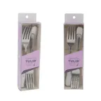 image of CAC China 3133-06 Tulip CPK Salad Fork, 6-7/8" Length, Extra Heavy, 18/0 Stainless Steel - 1 Dozen