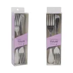 image of CAC China 3133-11 Tulip CPK Table Fork, 8-1/4" Heavy Weight, 18/0 Stainless Steel - 1 Dozen