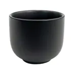 image of CAC China 666-WC-BLK Japanese Style Sake Cup, 1-1/2 oz., 2" dia. x 1-3/4"H, Black, Stoneware, 1 Dozen