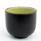 image of CAC China 666-WC-G Sake Cup, 1-1/2 oz, 2" dia x 1-3/4" H, Stoneware, Golden Green Glaze - 1 Dozen